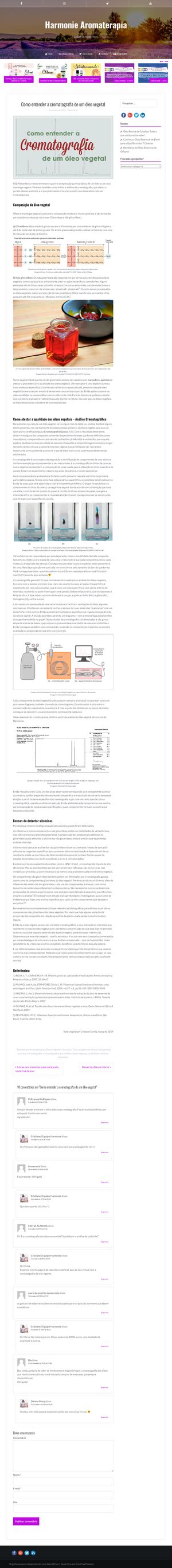 Cromatografia De Leo Vegetal Harmonie Aromaterapia Dicas Para