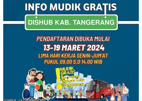 Dishub Kab Tangerang Buka Kuota Mudik Gratis 2024 Untuk 1430 Penumpang