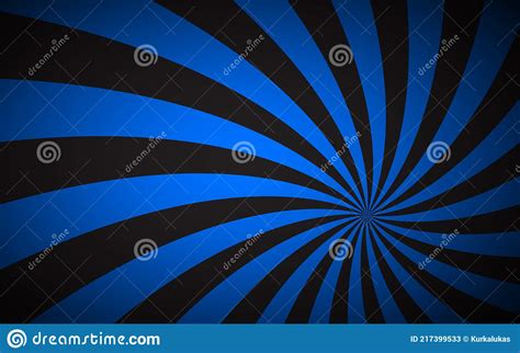 Black And Blue Spiral Background Swirling Radial Pattern Stock Vector