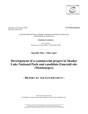 Fillable Online Development Of A Commercial Project In Skadar Lake