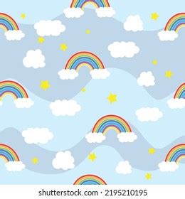 Beautiful Rainbow Cute Cloud Illustration On Stock Vector (Royalty Free