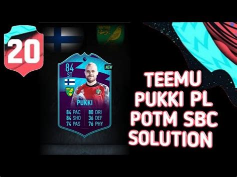 Teemu Pukki PL POTM SBC Solution PACYBITS FUT 20 YouTube