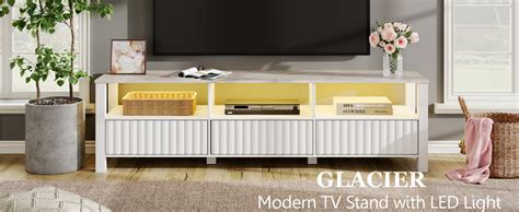 Amazon Wampat Modern Tv Stand And Coffee Table Set Of White