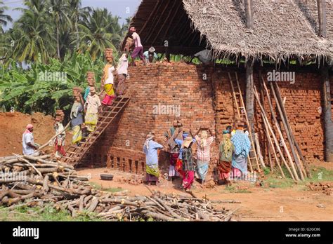 Making Of Handmade Bricks In India Stock Photo Alamy