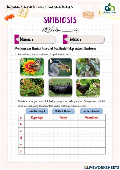 Lkpd Simbiosis Worksheet Powerpoint Background Design Ipa Worksheets