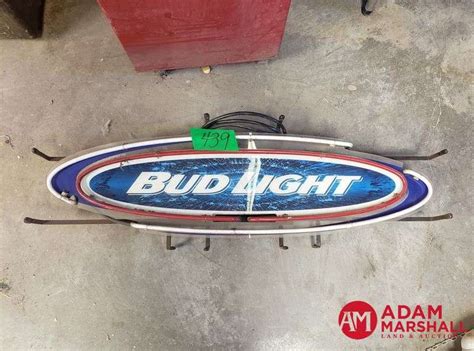 Bud Light Neon Beer Sign Not Tested Adam Marshall Land Auction LLC