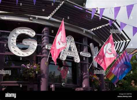 Gay Bar In Gay Village Canal Street Manchester England Uk Stock