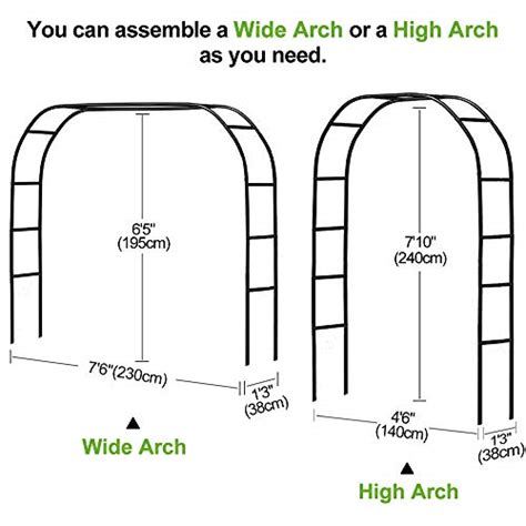 Metal Pergola Arbor 7 5 Feet Wide X 6 4 Feet High Or 4 6 Feet Wide X 7 9 Feet High Assemble