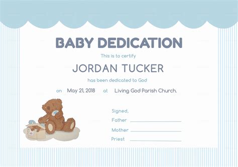 Printable Child Dedication Certificate