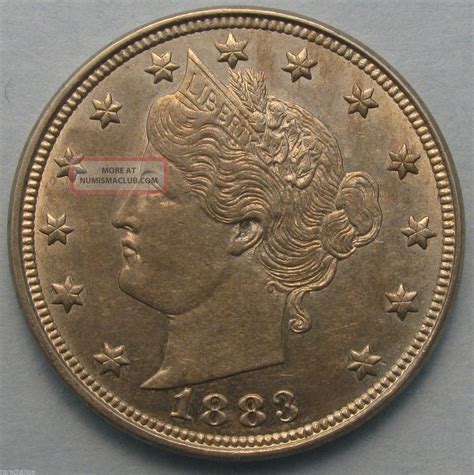 1883 Liberty 5c Nickel No Cents Variety Silver Patina