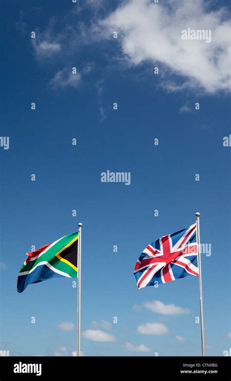 British and South African flags, Sedgefield, Western Cape, South Africa ...