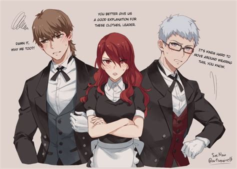 Kirijou Mitsuru Aragaki Shinjirou And Sanada Akihiko Persona And 1