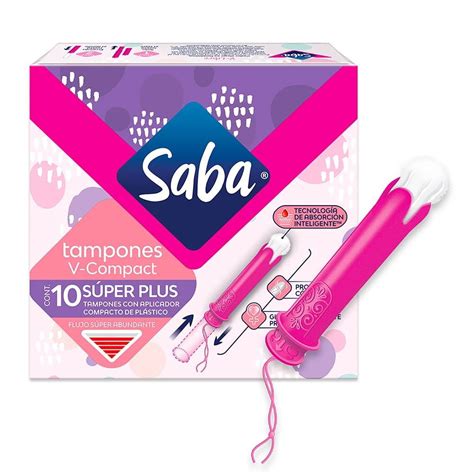 Tampones Saba V Compact súper plus con aplicador flujo súper abundante