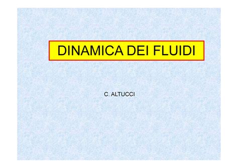 Dinamica Fluidi Appunti Dinamica Dei Fluidi C Altucci Dinamica Dei