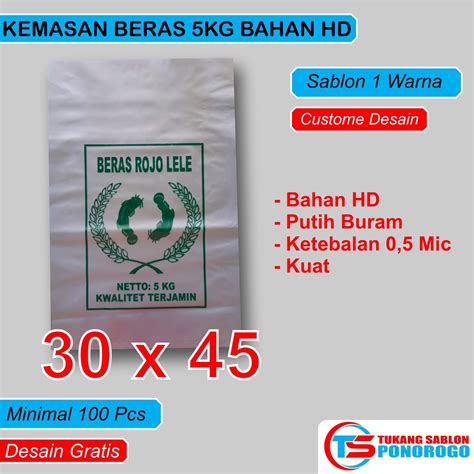 Jual Sablon Plastik Beras Kg Bahan Hd Warna Kemasan Custom