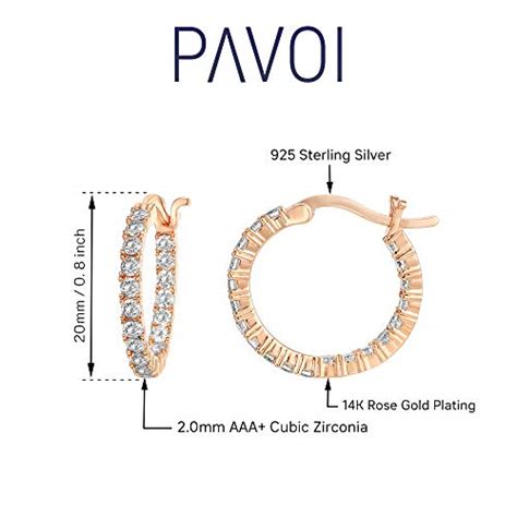 Pavoi K Gold Plated Sterling Silver Post Cubic Zirconia Hoop