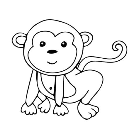 Livre De Coloriage De Personnages Animaux Pour Enfants Petit Singe