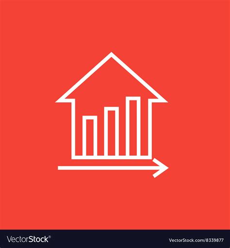 Graph Of Real Estate Prices Growth Line Icon Vector Image