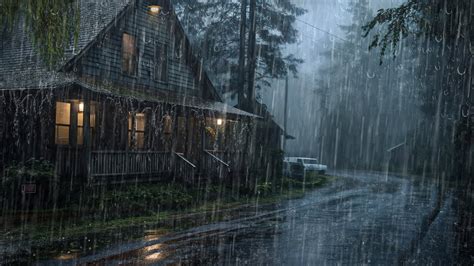 Lluvia En El Camino Bosque Ayudan A Relajarte Y Calmar La Mente