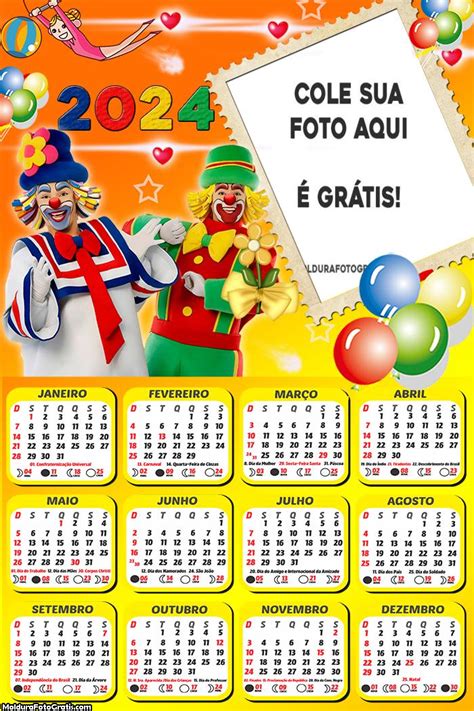 Calendário Patati Patatá 2024 Foto Molduras