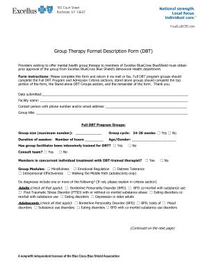 Fillable Online EHP DBT Group Form Rev July 2016 Docx Fax Email Print