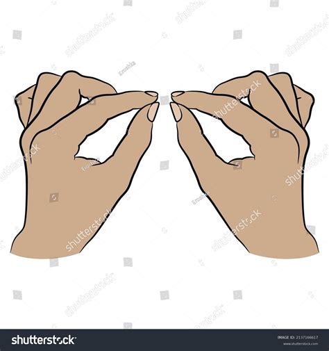 human female hands pinch gesture stock vector royalty