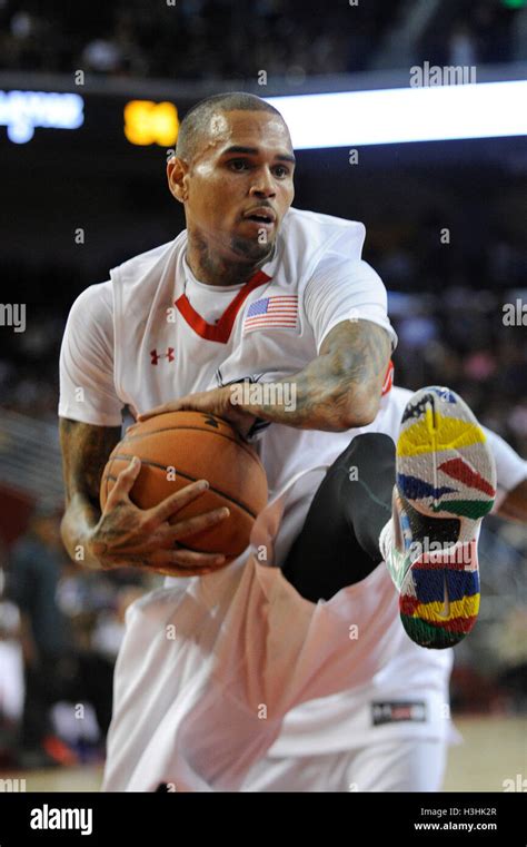 Singer Chris Brown At The 2016 Power 106 All Star Celebrity Basketball