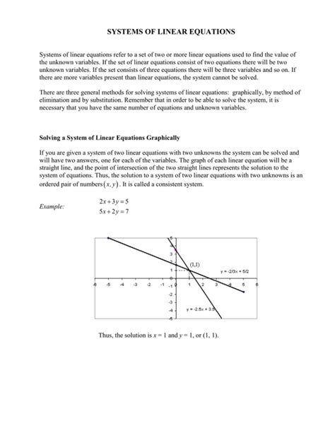 systems  linear equations
