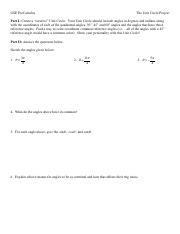 TheUnitCircleProject Pdf GSE PreCalculus The Unit Circle Project Part