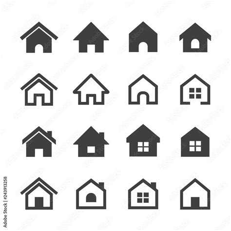 Set Of House Icons Vector Stock Vector Adobe Stock