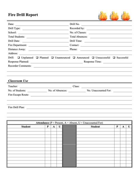 Top 8 Fire Drill Report Form Templates free to download in PDF format