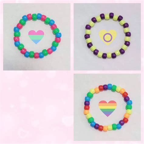 Lgbtqia Pride Flag Kandi Bracelets Etsy Kandi Bracelets Cute