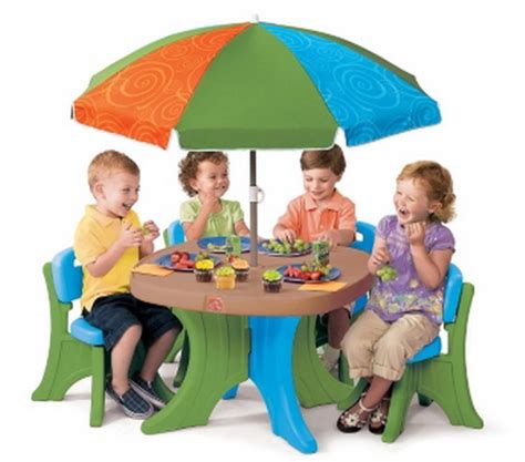 New Outdoor Kids Play Deluxe 6 piece Patio Furniture Set Table Chairs ...