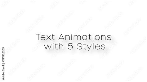 Simple Text Animations With 5 Styles Stock Template Adobe Stock