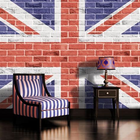 Brick Wall Union Jack Flag Photo Wallpaper Wall Mural Cn 518p