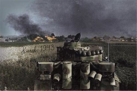 A Tiger I Passing Through A Burning Russian Village Battle Of Kursk