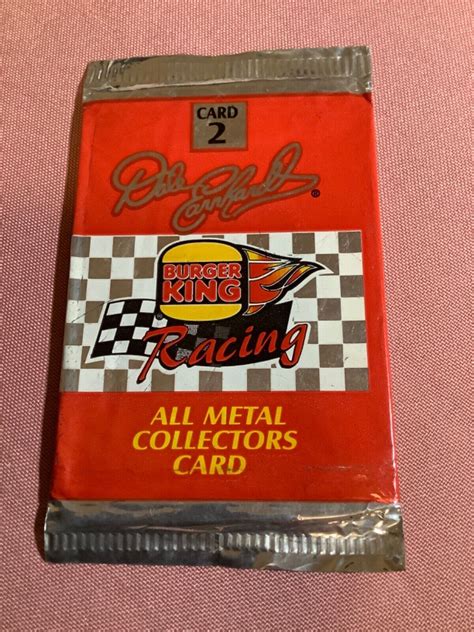 Dale Earnhardt 1998 Burger King Metal Card 2 Unopened Pack EBay