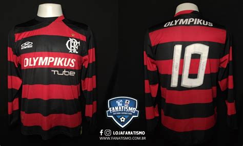 Camisa Do Flamengo Oficial I Manga Longa Olympikus 2009 10 Adriano P