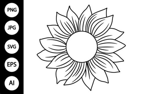 Sunflower Coloring Page for Kids PNG Graphic by MYDIGITALART13 ...