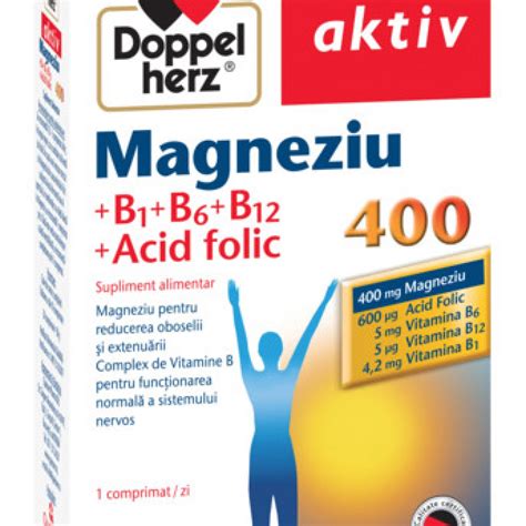 Doppelherz Aktiv Magneziu 400 B1 B6 B12 Acid Folic 30