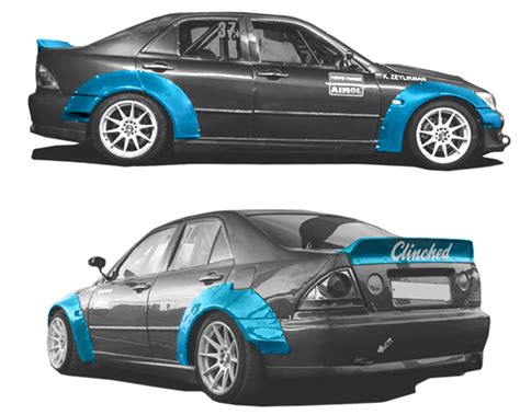 Clinched Flares Widebody Kit With Ducktail Spoiler Lexus Is300 01 05