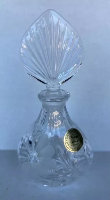 Vintage Princess House W Germany Lead Crystal Etched Floral Perfume