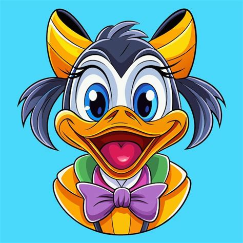 A Cartoon Duck With A Bow Tie And A Bow Tie Premium Ai Generated Vector