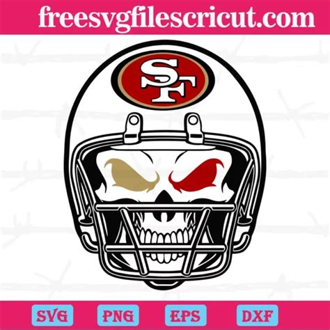 San Francisco 49Ers Skull Helmet, Vector Svg - free svg files for cricut