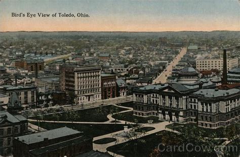 Birds Eye View Toledo Oh Postcard