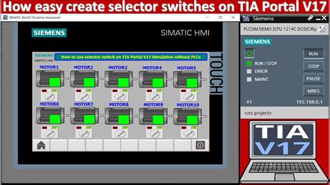 How To Use Selector Switches On Tia Portal V17 Simulation Without Real