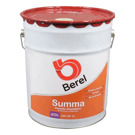 Pintura Berel Summa Alquidálico Interior Exterior 19L Color Blanco