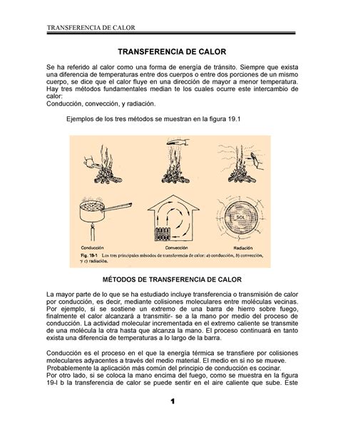 Capitulo De Transferencia De Calor 1 TRANSFERENCIA DE CALOR Se Ha