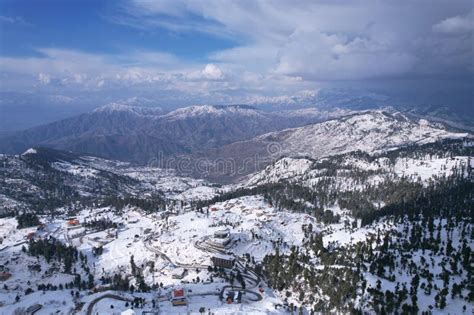 Aerial View of Snow Covered Malam Jabba Hill Station in Himalayan ...