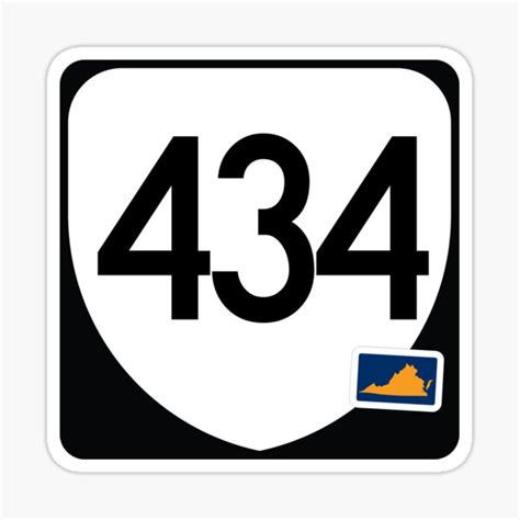 "Virginia State Route 434 (Area Code 434)" Sticker for Sale by SRnAC ...